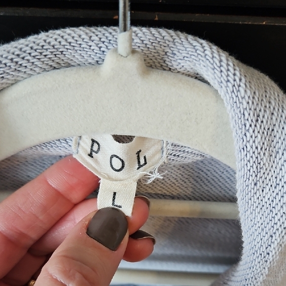 POL Mixed Media Shacket in Blue and Grey - Picture 2 of 8